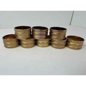 Round Brass Napkin Rings Vintage Home Decor‎ Set Of 8